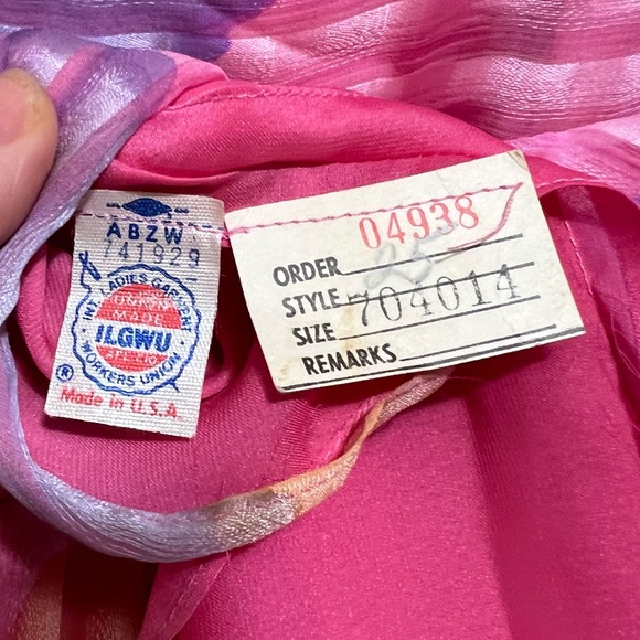 Vintage Silk Chiffon Gentillesse Diane Dickinson 70s-80s Union-Made Dress - Picture 12 of 14